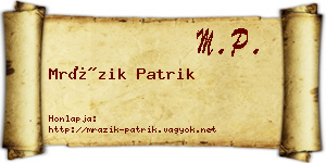 Mrázik Patrik névjegykártya